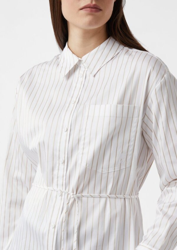 Hemdbluse aus satiniertem Baumwollstretch