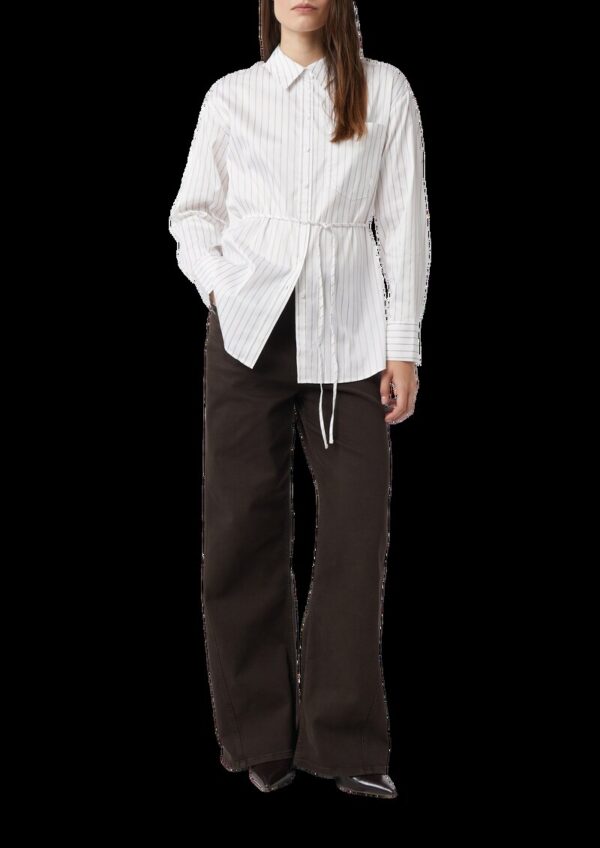 Hemdbluse aus satiniertem Baumwollstretch