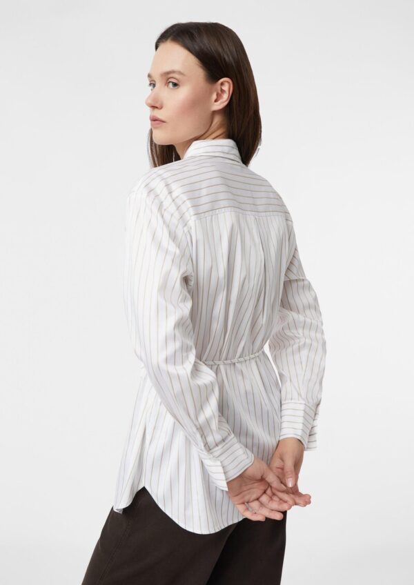 Hemdbluse aus satiniertem Baumwollstretch