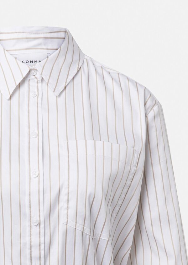 Hemdbluse aus satiniertem Baumwollstretch