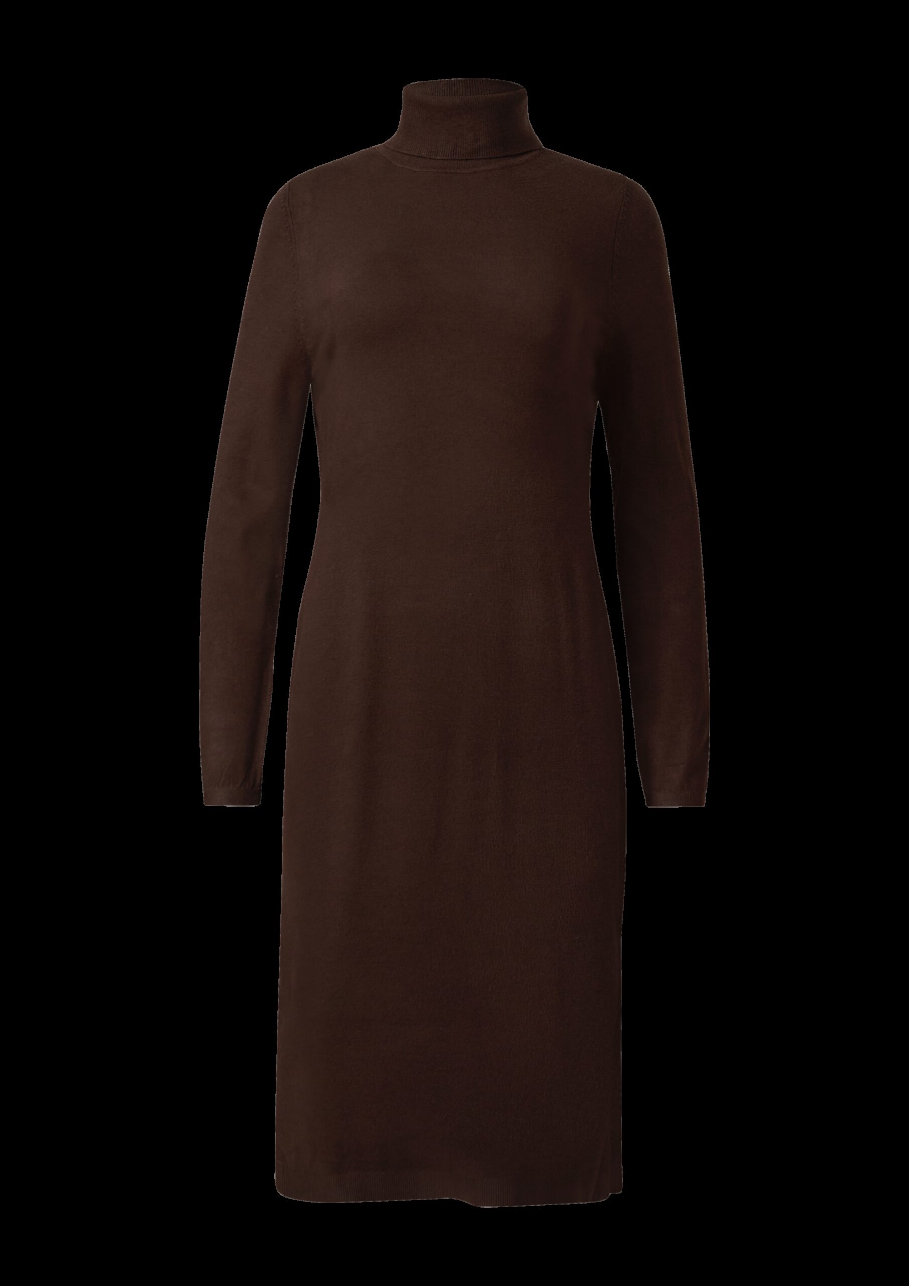 Rollkragen-Feinstrickkleid im Slim Fit aus Viskosemix