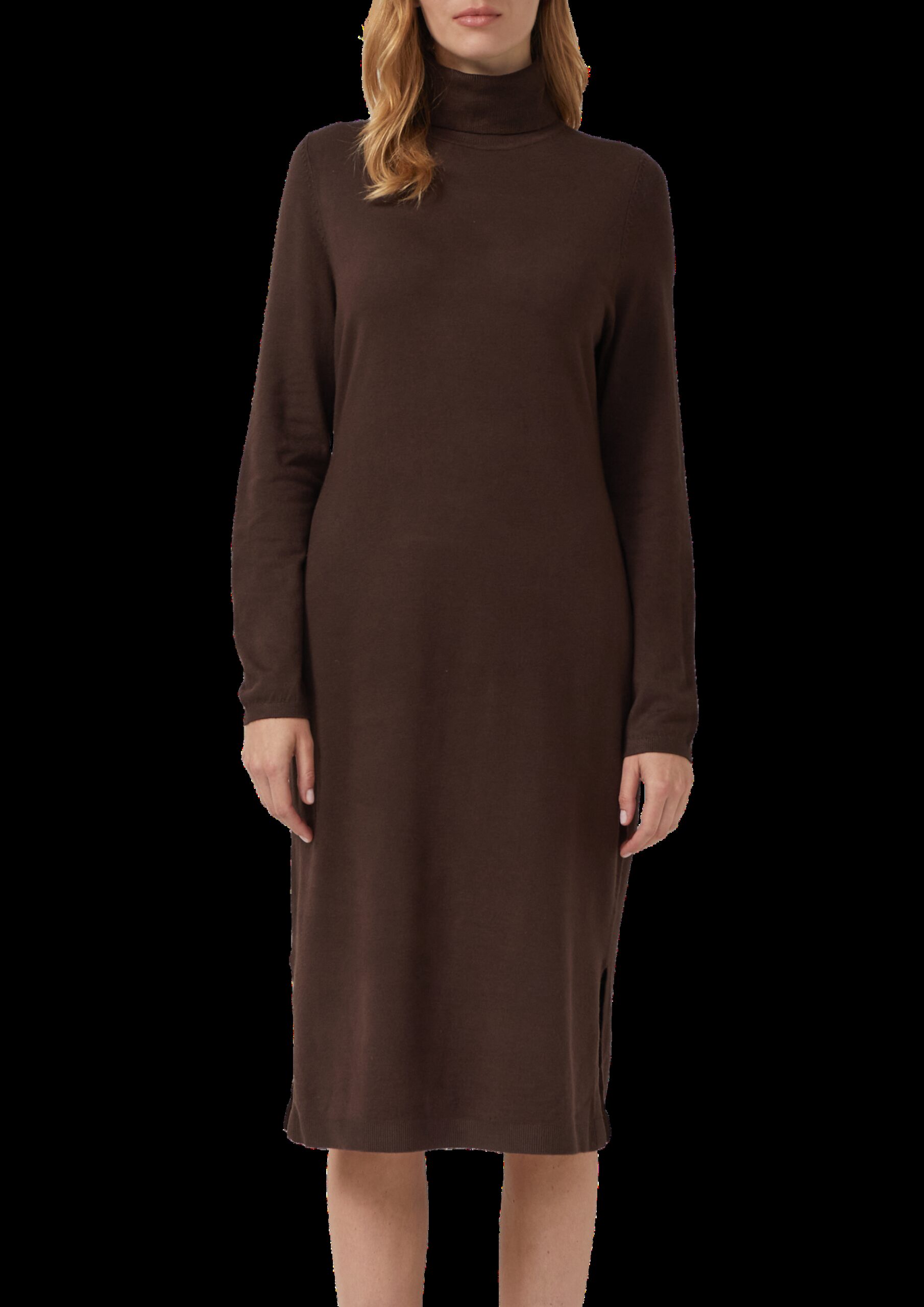 Rollkragen-Feinstrickkleid im Slim Fit aus Viskosemix