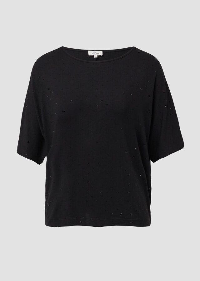 Fließendes T-Shirt mit Glitzersteinen