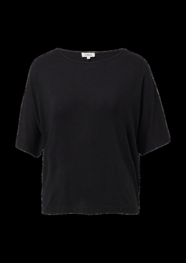 Fließendes T-Shirt mit Glitzersteinen