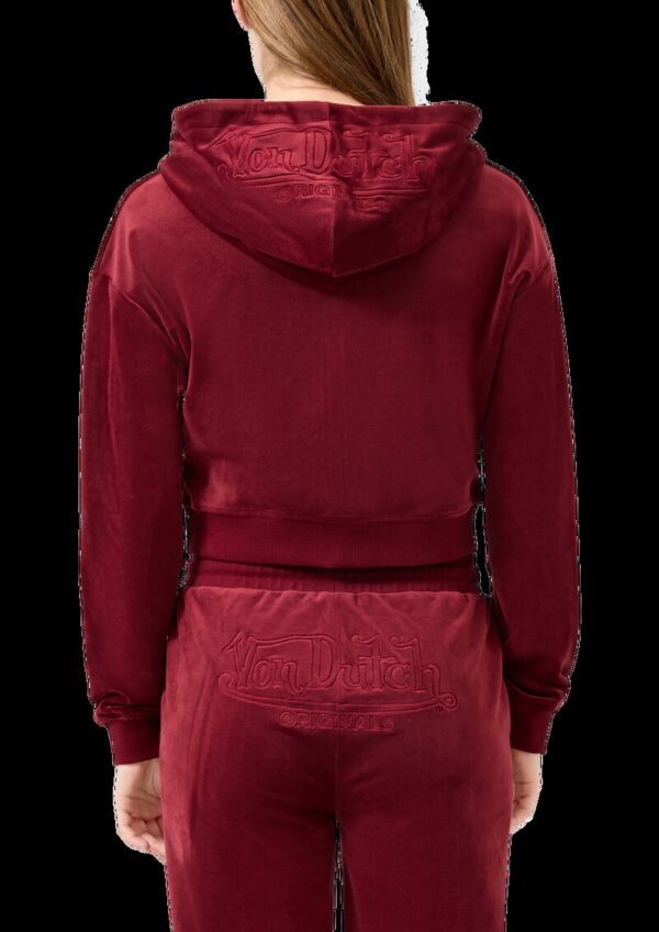 Sweatjacke aus weichem Nicki mit Logo-Stickerei | QS x Von Dutch