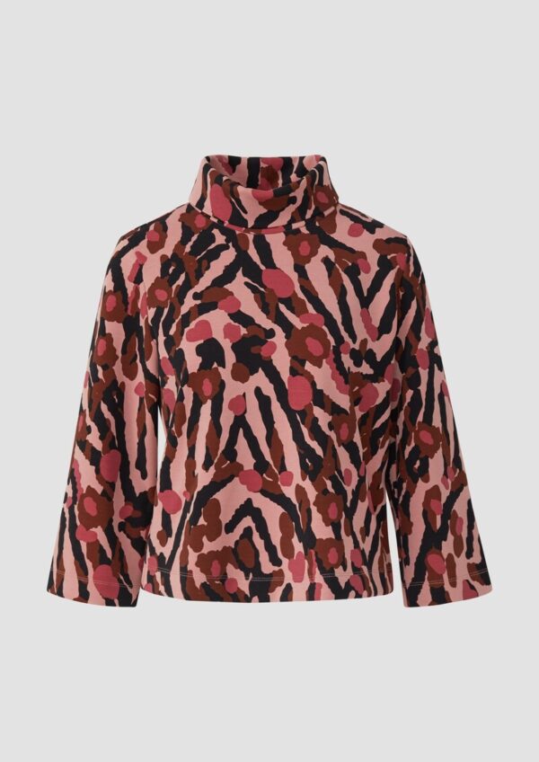 Gemustertes Scuba-Shirt mit weiten Ärmeln