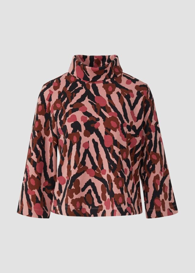 Gemustertes Scuba-Shirt mit weiten Ärmeln