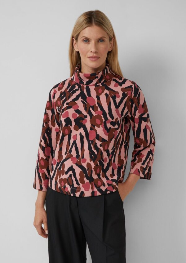 Gemustertes Scuba-Shirt mit weiten Ärmeln