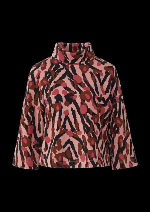 Gemustertes Scuba-Shirt mit weiten Ärmeln