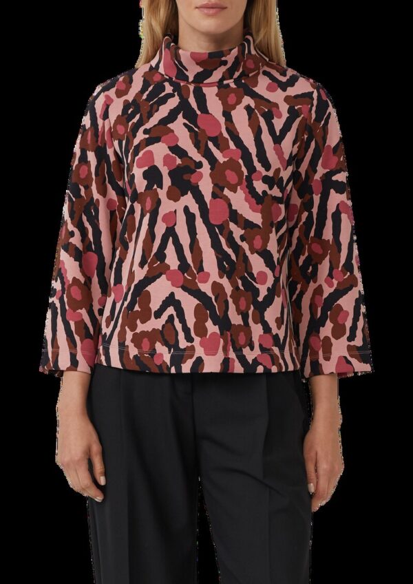 Gemustertes Scuba-Shirt mit weiten Ärmeln