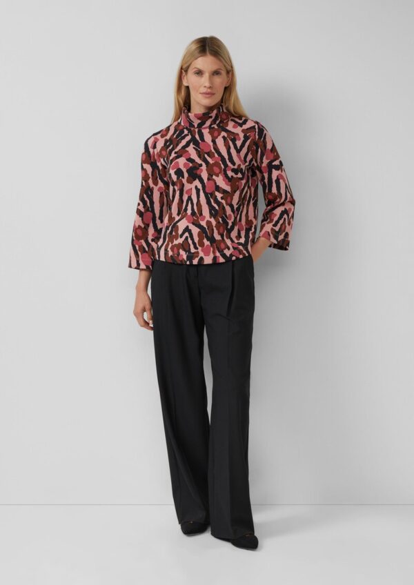 Gemustertes Scuba-Shirt mit weiten Ärmeln