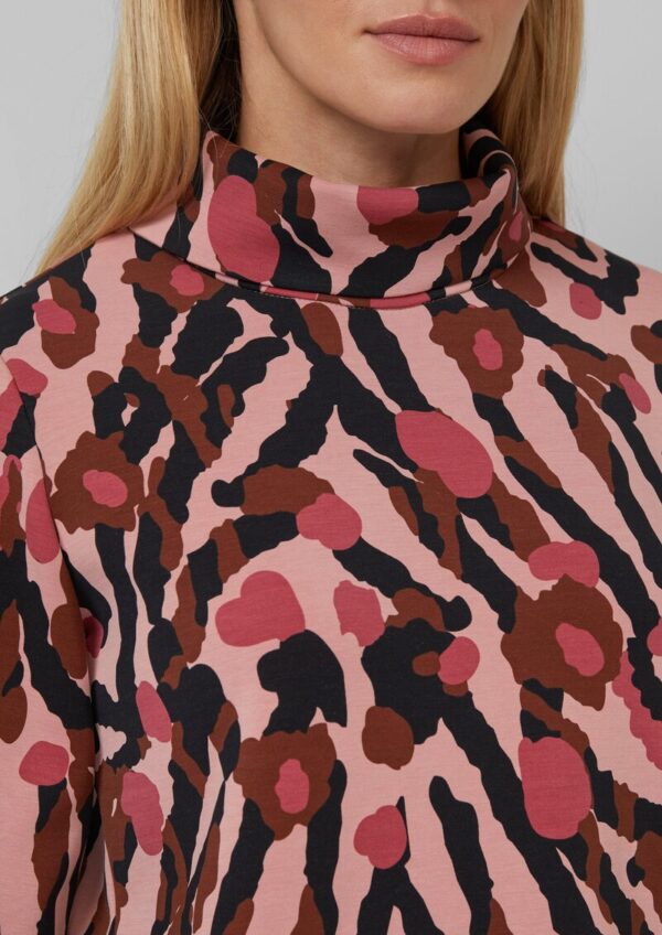 Gemustertes Scuba-Shirt mit weiten Ärmeln