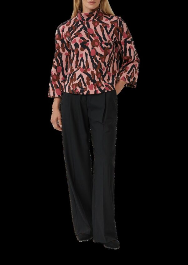 Gemustertes Scuba-Shirt mit weiten Ärmeln