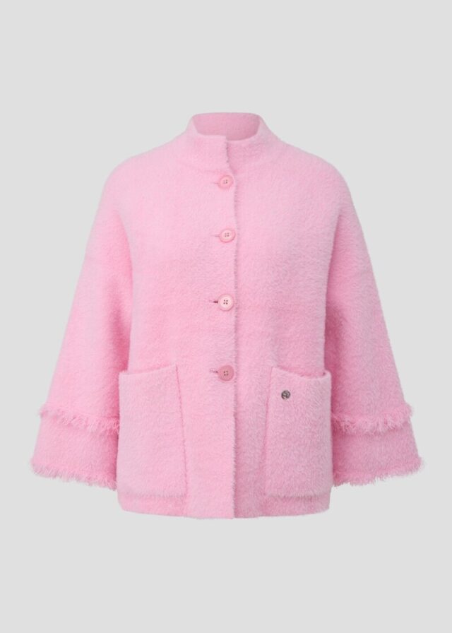 Flauschige Jacke im Loose Fit mit Fransen-Details