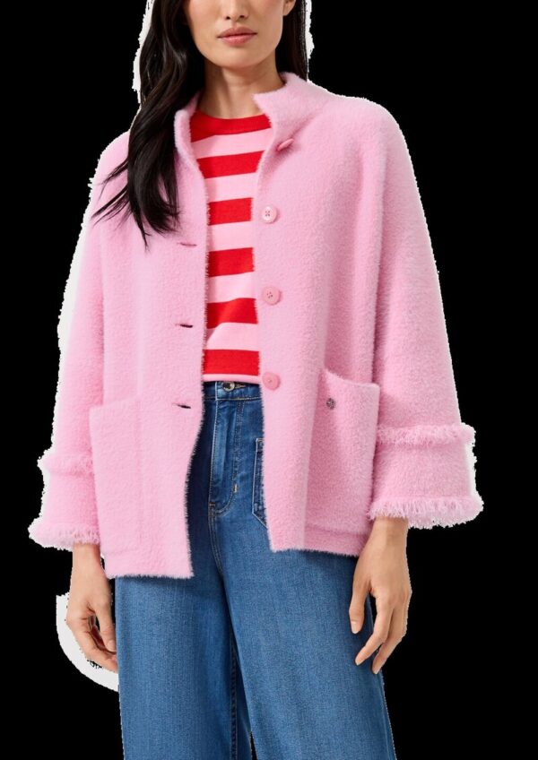 Flauschige Jacke im Loose Fit mit Fransen-Details