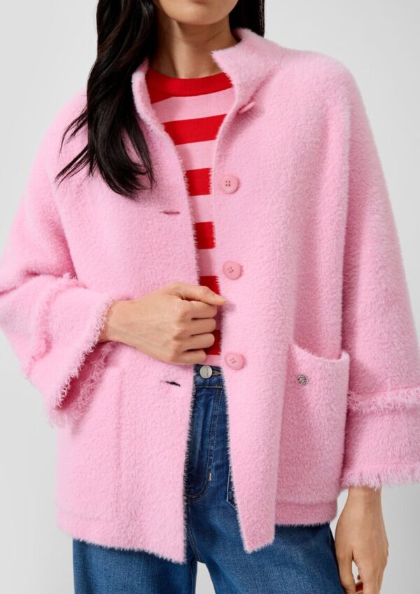 Flauschige Jacke im Loose Fit mit Fransen-Details