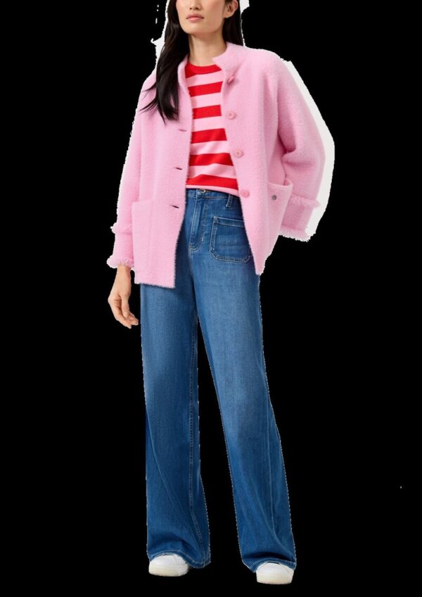 Flauschige Jacke im Loose Fit mit Fransen-Details