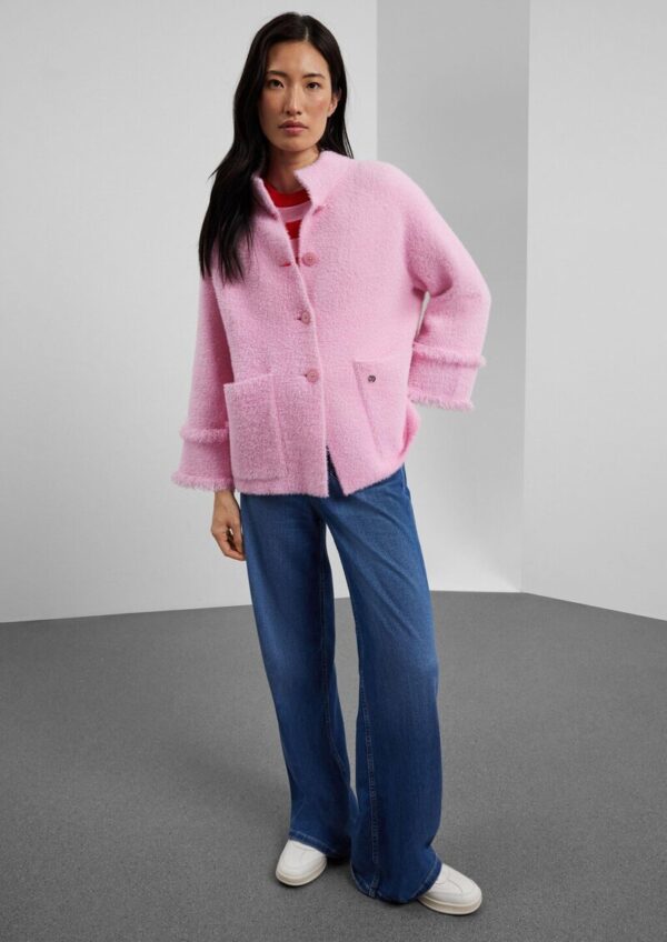 Flauschige Jacke im Loose Fit mit Fransen-Details