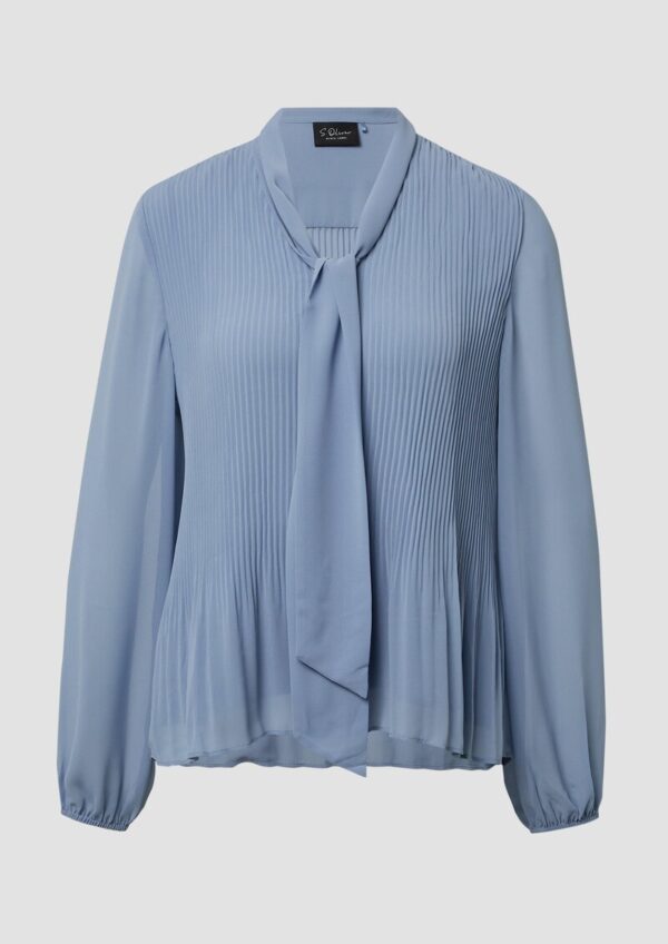Schluppen-Bluse aus plissiertem Chiffon