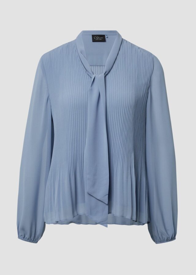 Schluppen-Bluse aus plissiertem Chiffon