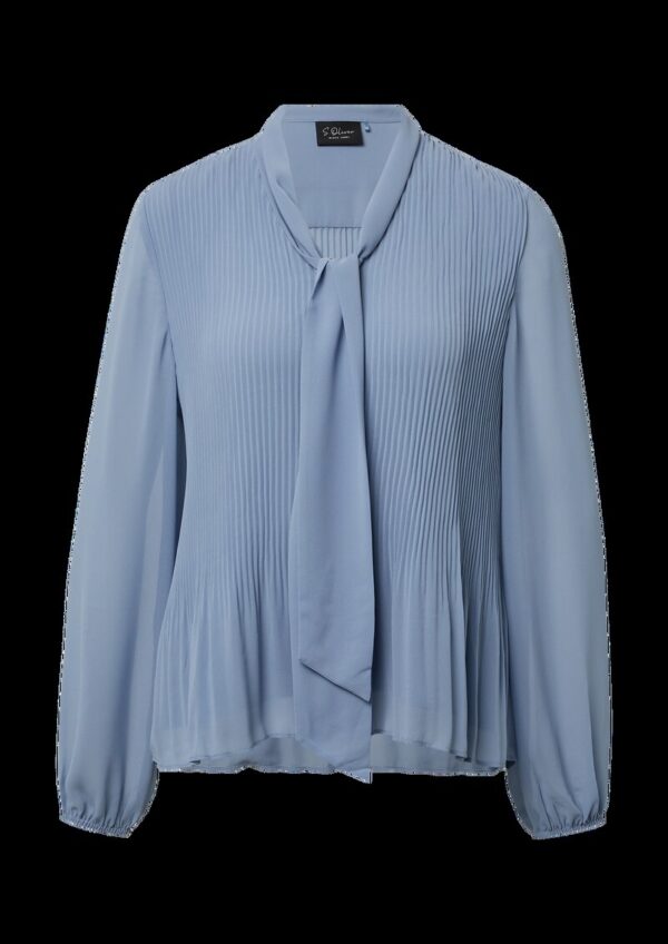 Schluppen-Bluse aus plissiertem Chiffon