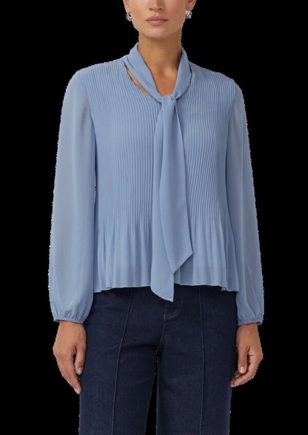 Schluppen-Bluse aus plissiertem Chiffon