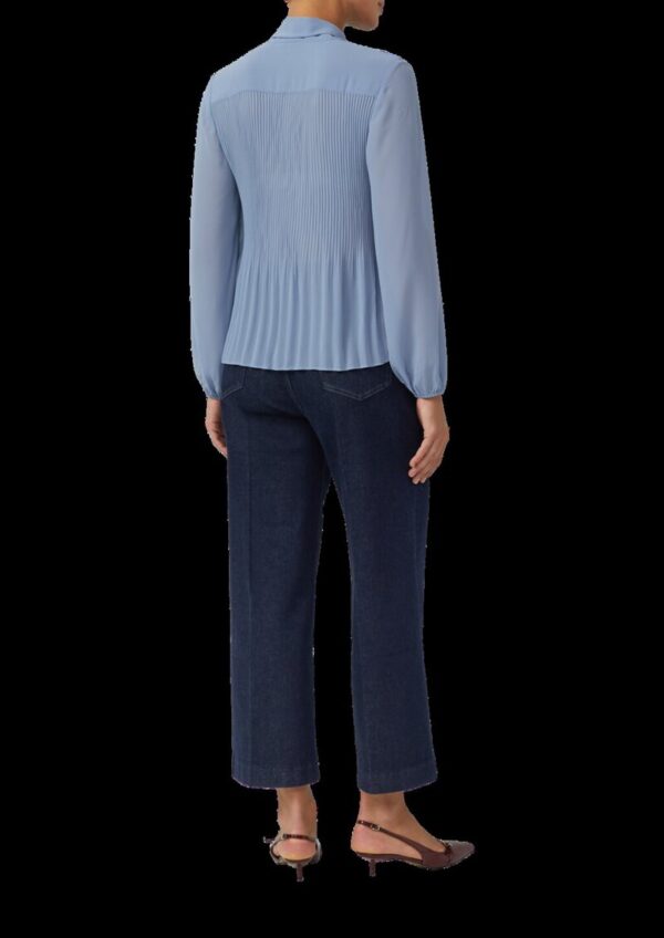 Schluppen-Bluse aus plissiertem Chiffon