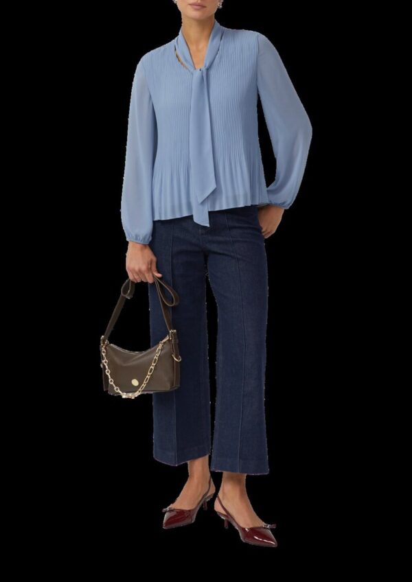 Schluppen-Bluse aus plissiertem Chiffon