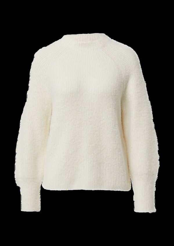 Flauschiger Strickpullover mit Stehkragen