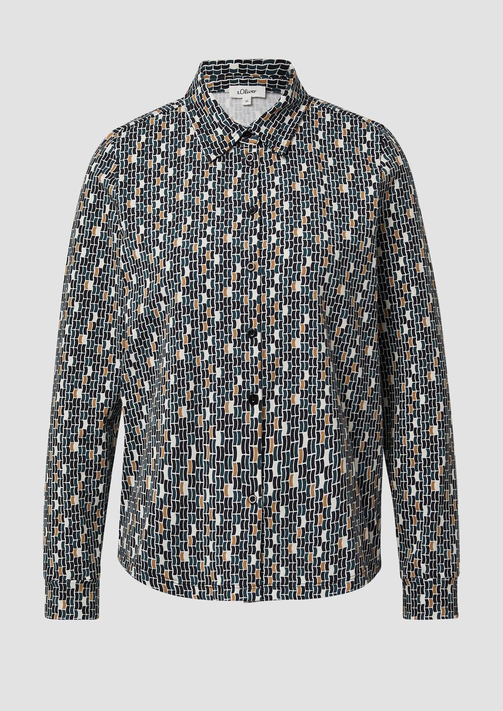 Elastische Jerseybluse mit All-over-Print