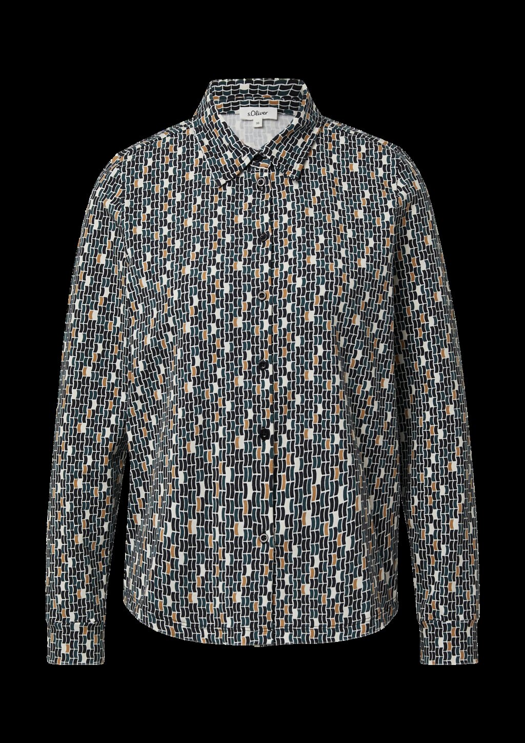 Elastische Jerseybluse mit All-over-Print