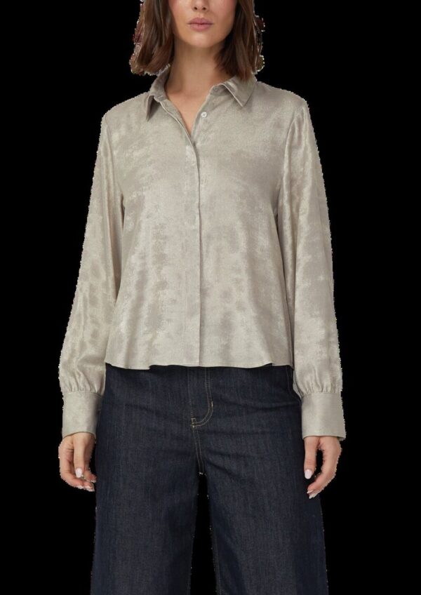 Schimmernde Bluse mit verdeckter Knopfleiste