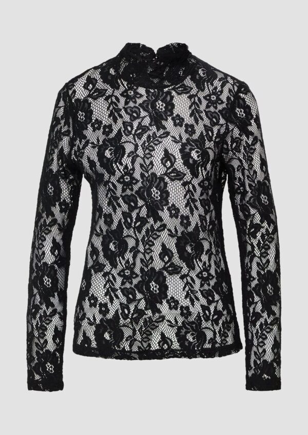 Transparentes Spitzen-Shirt im Slim Fit