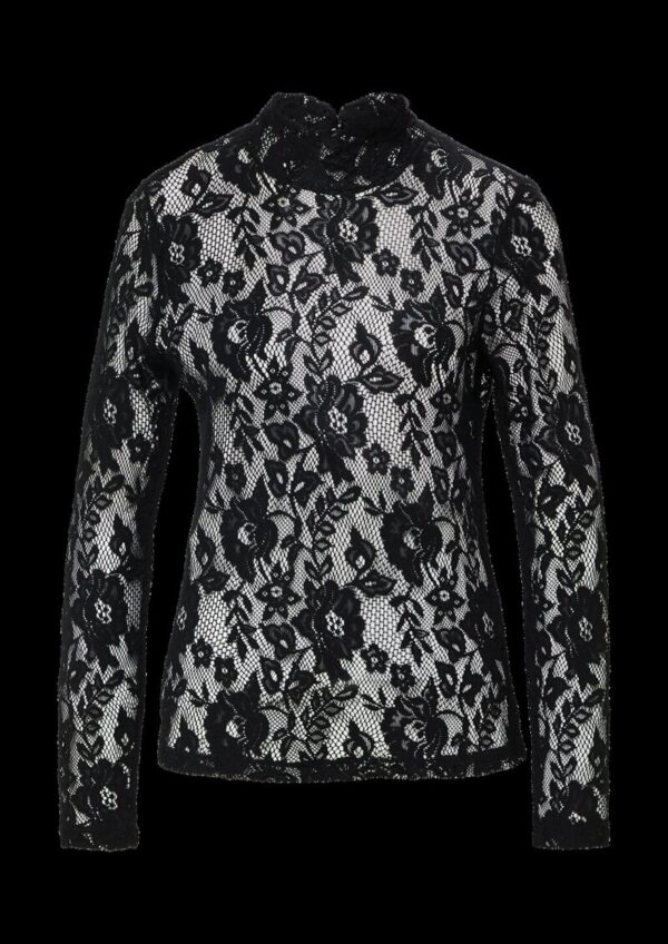 Transparentes Spitzen-Shirt im Slim Fit