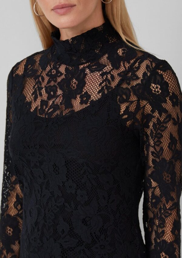 Transparentes Spitzen-Shirt im Slim Fit