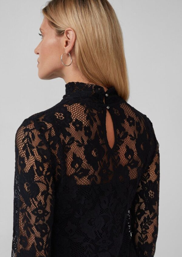 Transparentes Spitzen-Shirt im Slim Fit