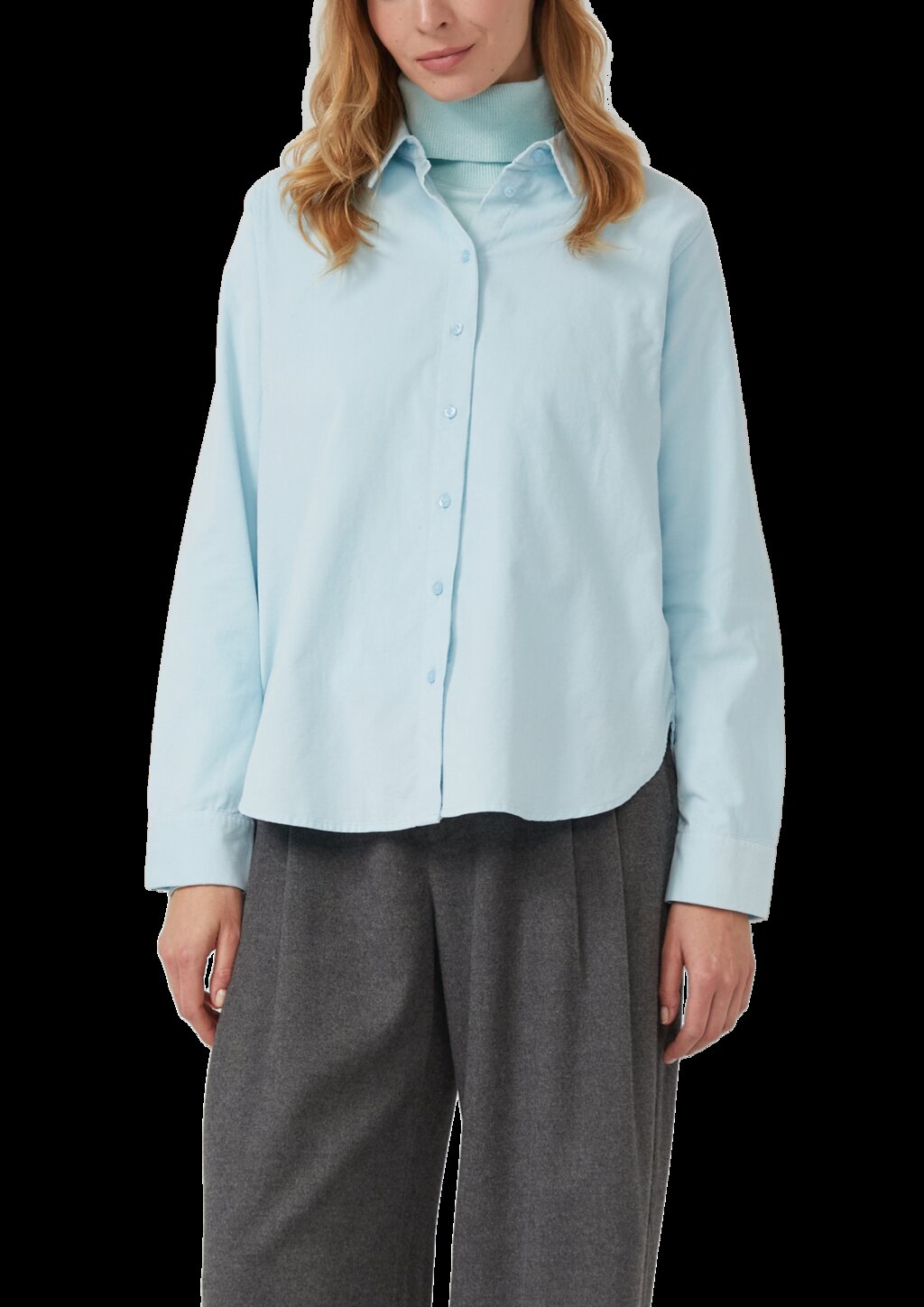 Feincordbluse mit Hemdkragen