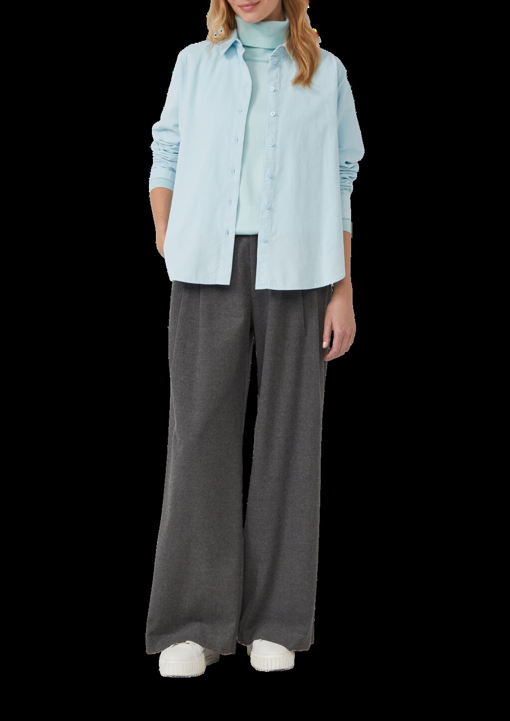 Feincordbluse mit Hemdkragen