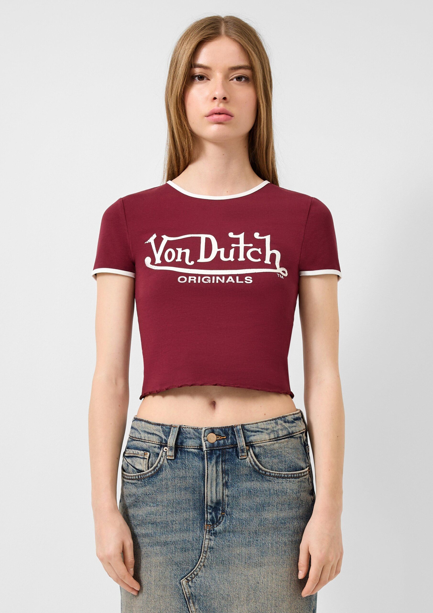 Cropped T-Shirt mit Frontprint | QS x Von Dutch