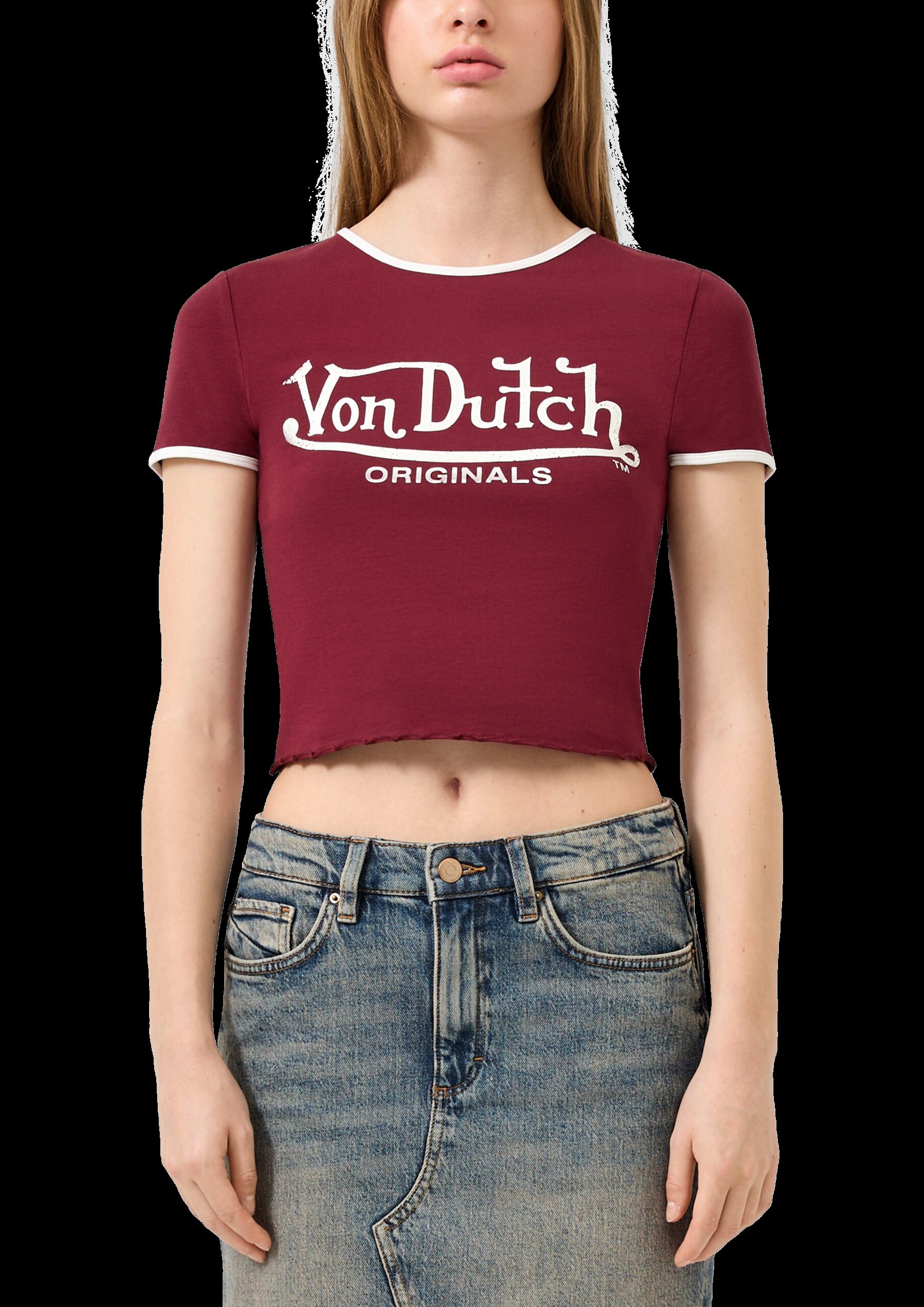 Cropped T-Shirt mit Frontprint | QS x Von Dutch
