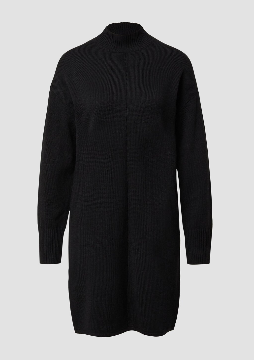 Kurzes Strickkleid mit Stehkragen und Naht-Details