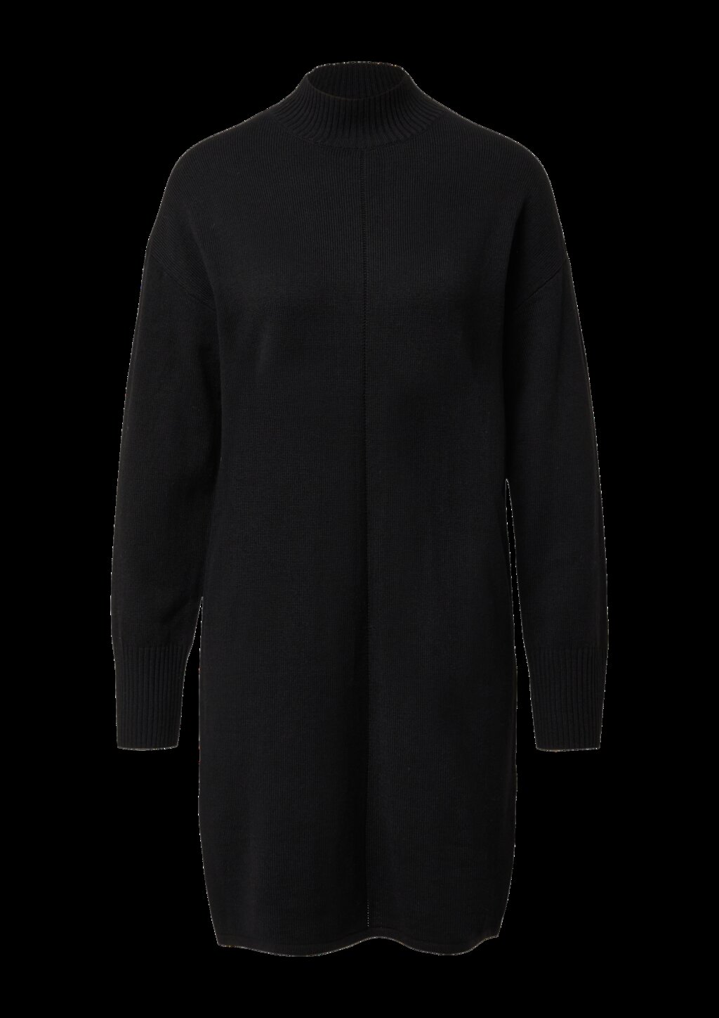 Kurzes Strickkleid mit Stehkragen und Naht-Details