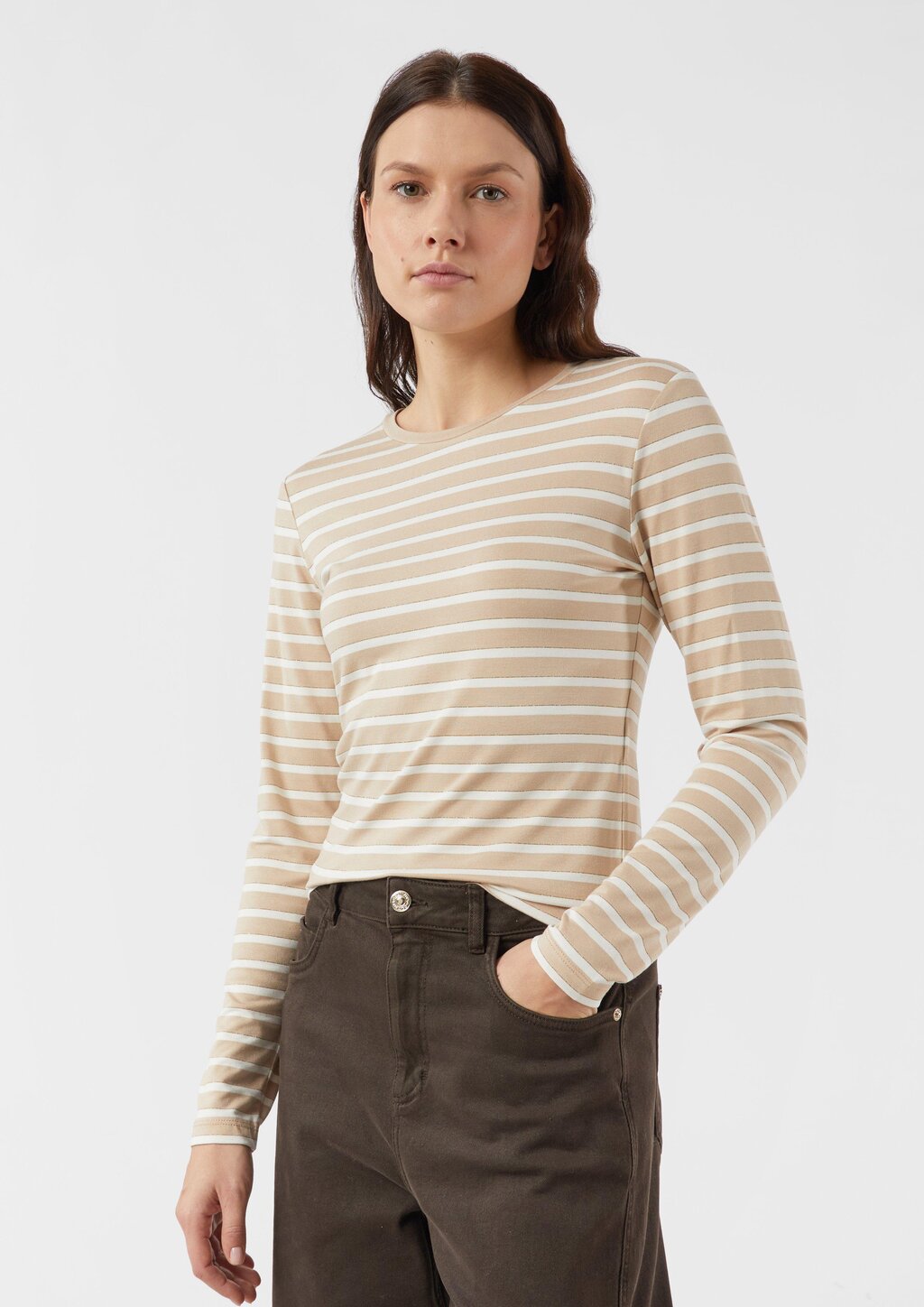 Gestreiftes Longsleeve mit dezentem Glitzergarn