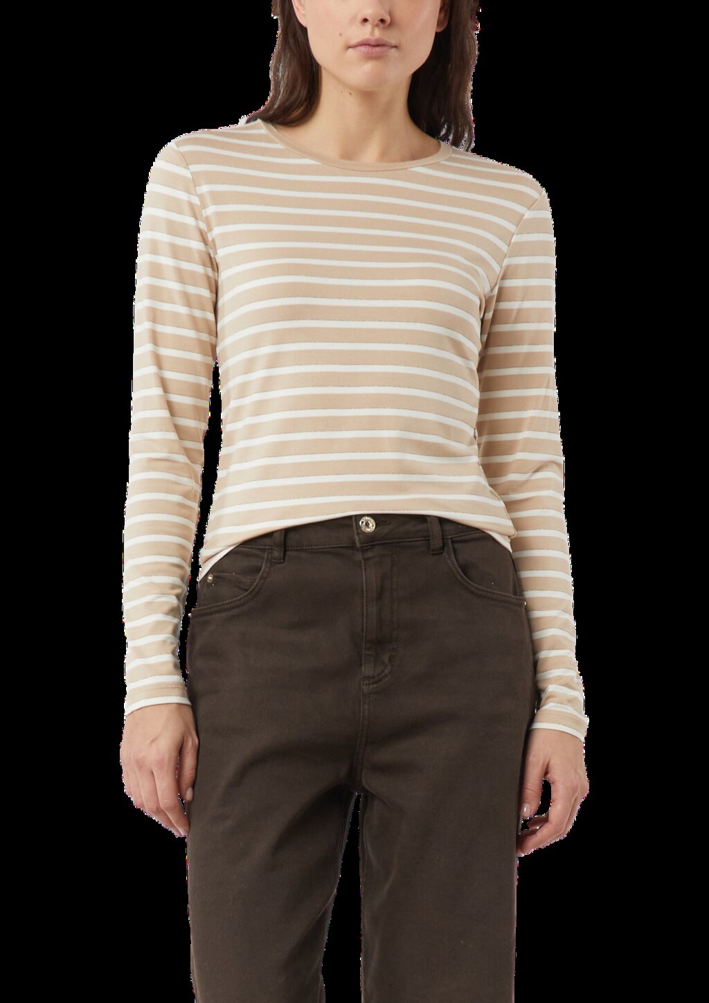 Gestreiftes Longsleeve mit dezentem Glitzergarn