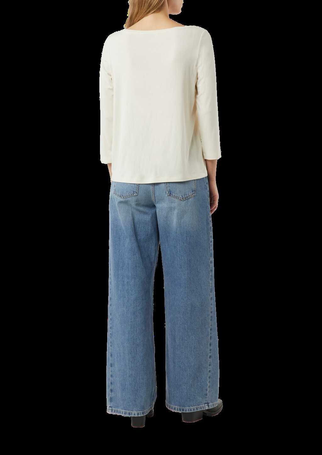 Jersey-T-Shirt mit 3/4-Ärmeln und Frontprint