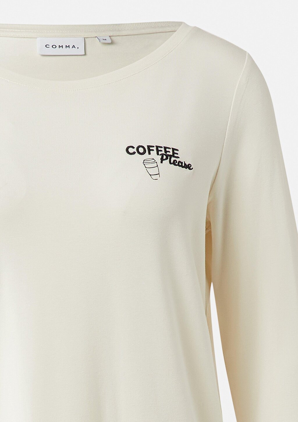 Jersey-T-Shirt mit 3/4-Ärmeln und Frontprint