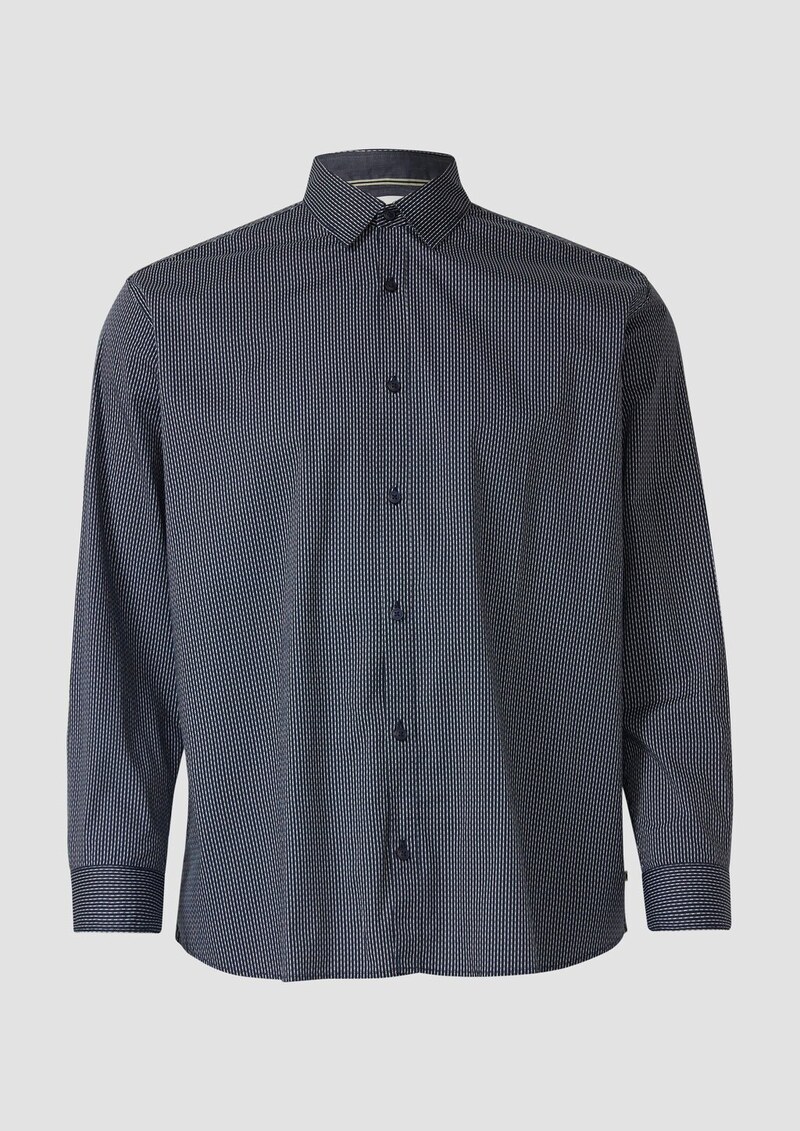 Slim Fit: Gemustertes Hemd mit Kentkragen