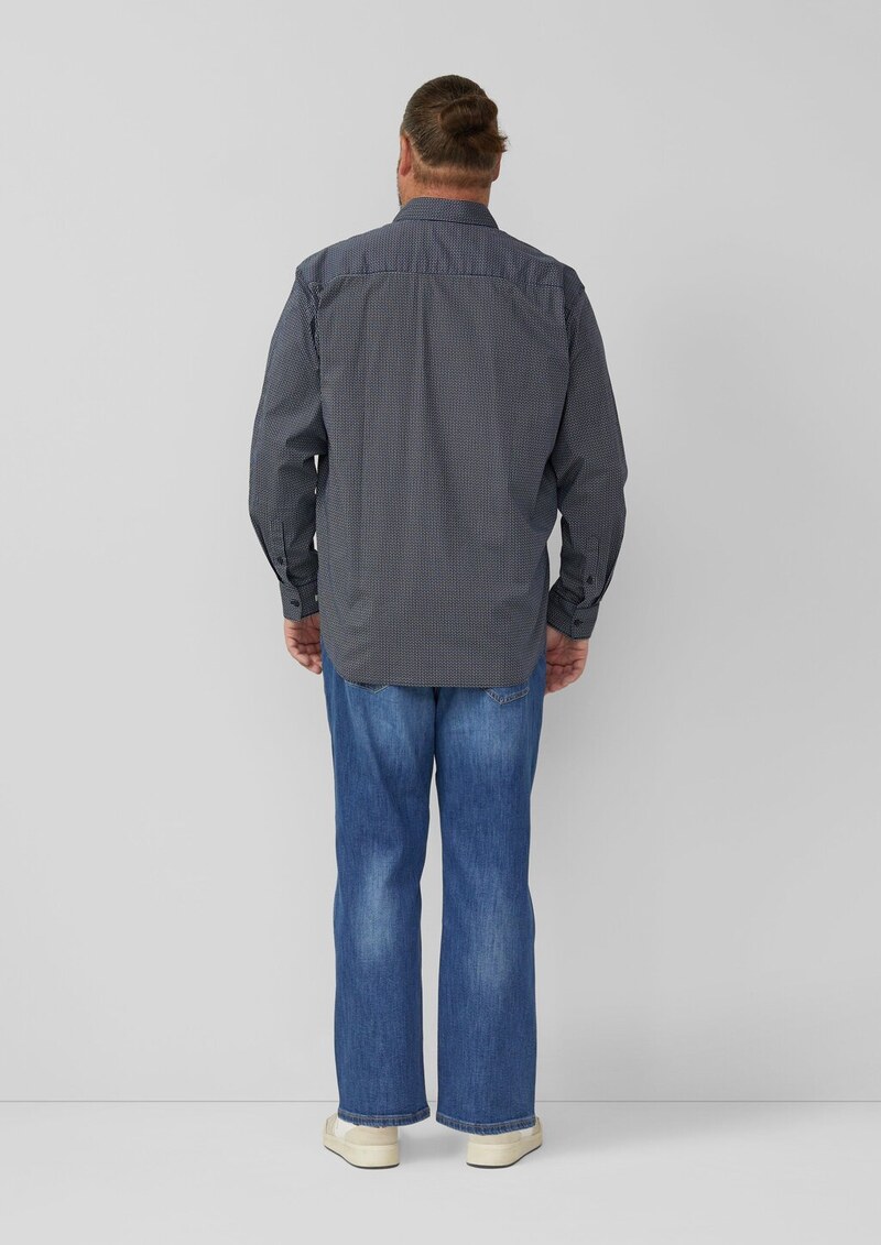 Slim Fit: Gemustertes Hemd mit Kentkragen