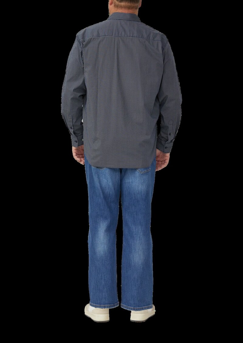 Slim Fit: Gemustertes Hemd mit Kentkragen