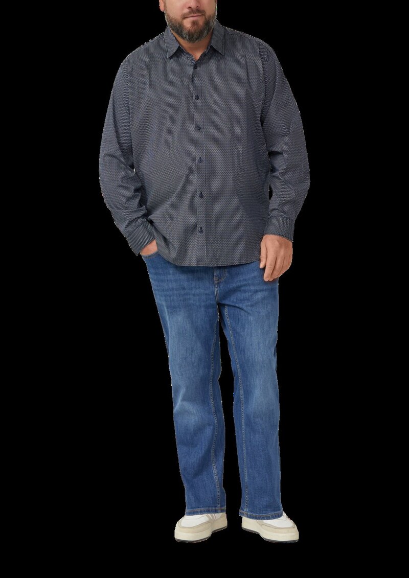 Slim Fit: Gemustertes Hemd mit Kentkragen